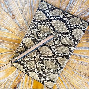 EUC A New Day Snake Faux Leather Wristlet